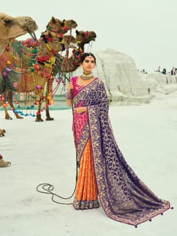 3 Dyeing Georgette Bridal Saree