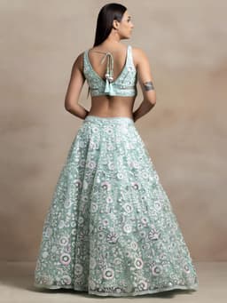 Mint Green Sequin Lehenga for Wedding & Festive Wear