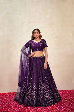 Purple Fendy Silk Lehenga Choli
