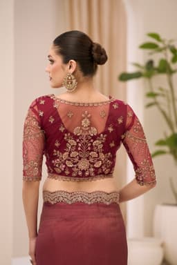 Dusty Mauve Tissue Georgette Party Wear Saree