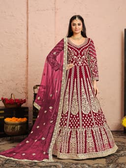 Royal Wine Bridal Anarkali