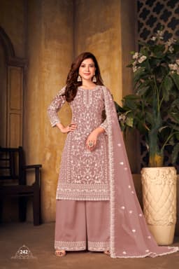 Dusty Mauve Designer Palazzo Suit