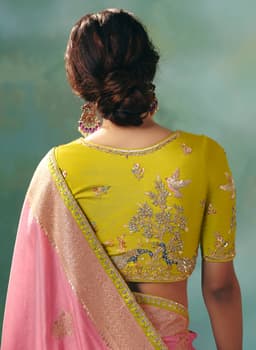 Baby Pink Festive Wear Silk Saree