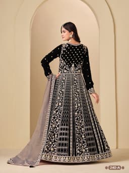 Black Velvet Embroidered Anarkali