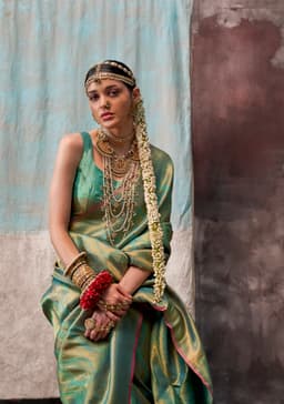 Sea Green Two Tone Silk Saree | Wedding Saree Collection