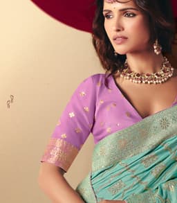 Sea Green Viscose Saree for Wedding & Festive Wear