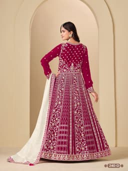 Rani Pink Velvet Anarkali