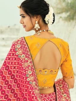 Red Bandhej Georgette Saree