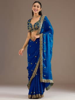 Royal Blue Tissue Silk Saree for Wedding & Reception