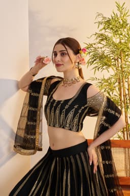 Black Party Wear Lehenga Choli