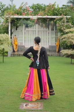 Black Gamthi Lehenga for Navratri, Garba & Dandiya Nights