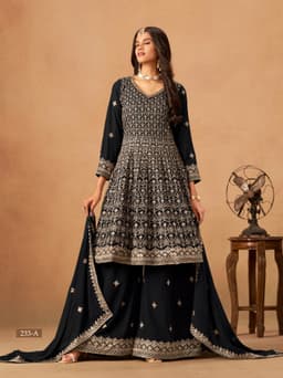 Black Georgette Palazzo Suit