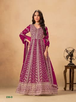 Rani Pink Georgette Designer Anarkali Gown