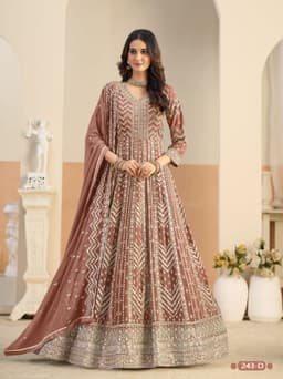 Elegant floral anarkali suit party wear with traditional ethnic charm