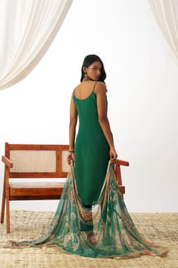 Emerald Green Organza Suit