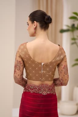 Deep Magenta Wedding Guest Saree with Elegant Drape