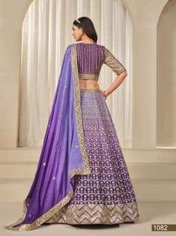 Purple Chinon Silk Lehenga
