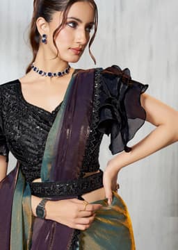 Dual Tone Ready to Wear Satin Silk Saree