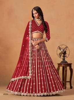 Red Bridal Lehenga Choli for wedding