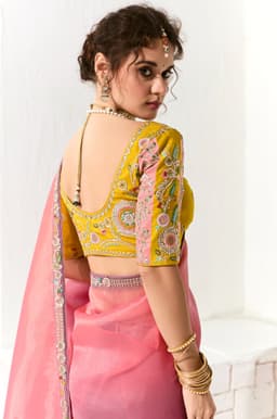 Dual Tone Organza Tissue Party Wear Saree