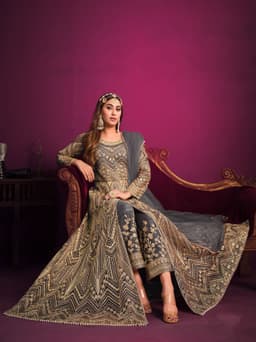 Designer anarkali suit party wear for wedding and festive occasions