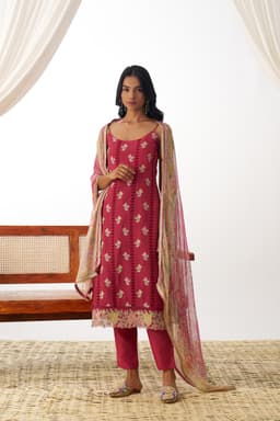 Rose Pink Organza Suit