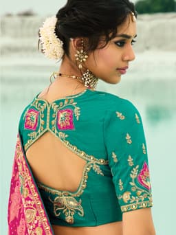 Pink Designer Bridal Georgette Saree