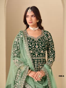 Emerald Velvet Anarkali Suit