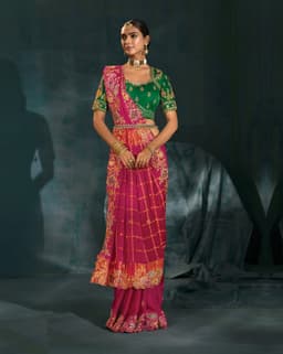 Rani Gajji Silk Bridal Wear Designer Saree
