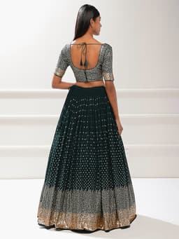 Designer Indian Lehenga Online Back View