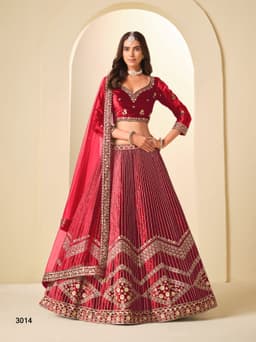 Red Bridal Lehenga Choli for women