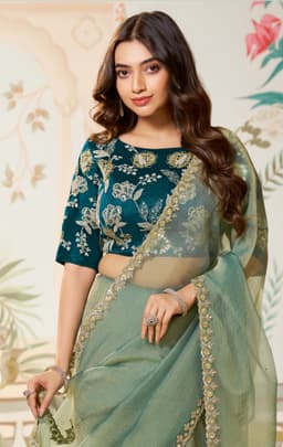 Organza Silk Wedding Saree Guest