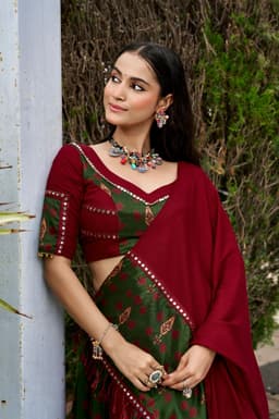 Black Maroon Lehenga for Navratri, Garba & Festive Wear