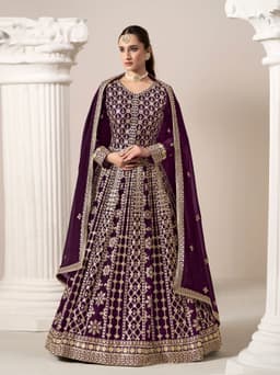 Royal Purple Flair Anarkali Gown