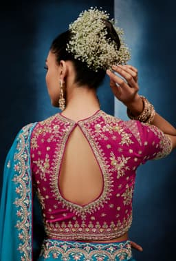 Turquoise Blue Fancy Saree with Embroidered Designer Blouse