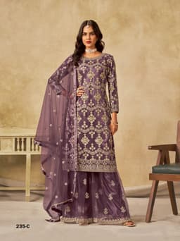 Lavender Net Palazzo Suit