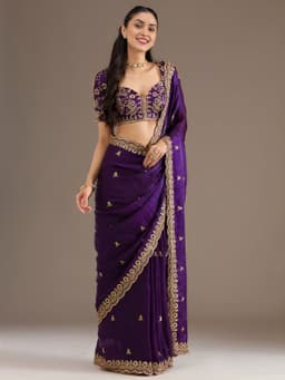Purple Tissue Silk Saree for Wedding Wear