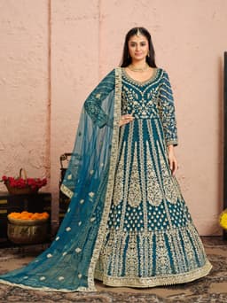 Regal Teal Party Anarkali