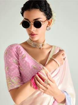 Premium Pastel Organza Tissue Silk Saree with Ombre Finish
