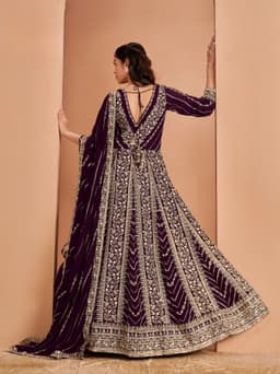 Purple Georgette Anarkali Suit