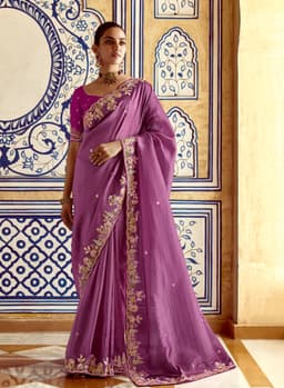 Purple Wedding Wear Saree