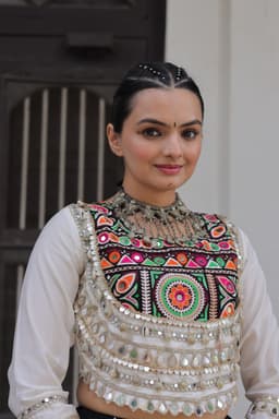 Vibrant Multicolor Cotton Lehenga with Gamthi Mirror Detailing