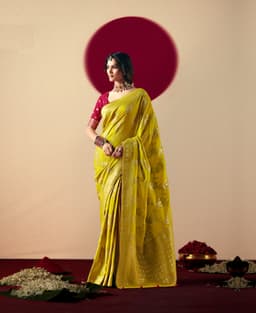 Mustard Yellow Saree for Haldi & Festive Wear