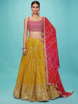 Yellow Indian Lehenga Choli outfit