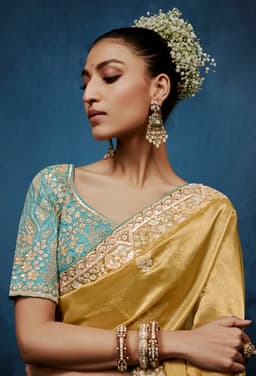 Royal Mustard Gold Fancy Saree with Heavy Embroidery