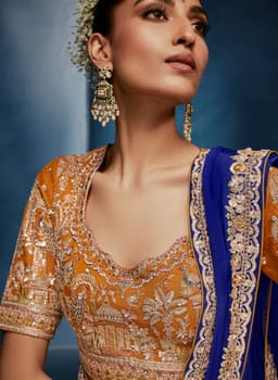 Royal Blue Fancy Saree with Premium Embroidered Border