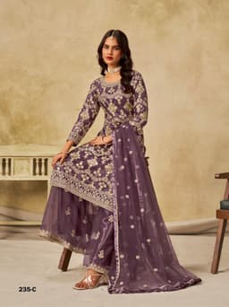 Lavender Net Palazzo Suit