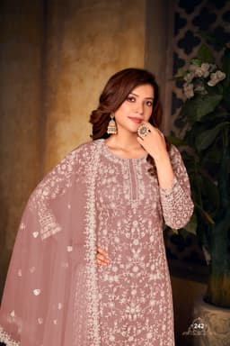 Dusty Mauve Designer Palazzo Suit