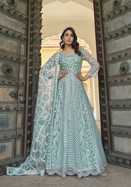 Green Designer Anarkali Suit