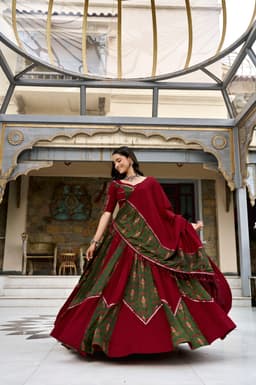 Black Maroon Lehenga for Navratri, Garba & Festive Wear